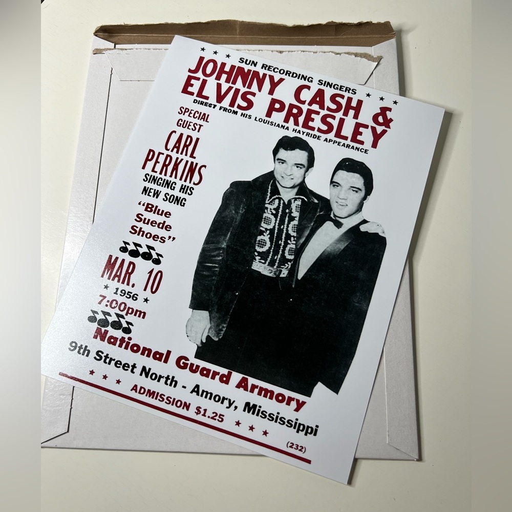 New photo print Johnny Cash and Elvis Presley poster.